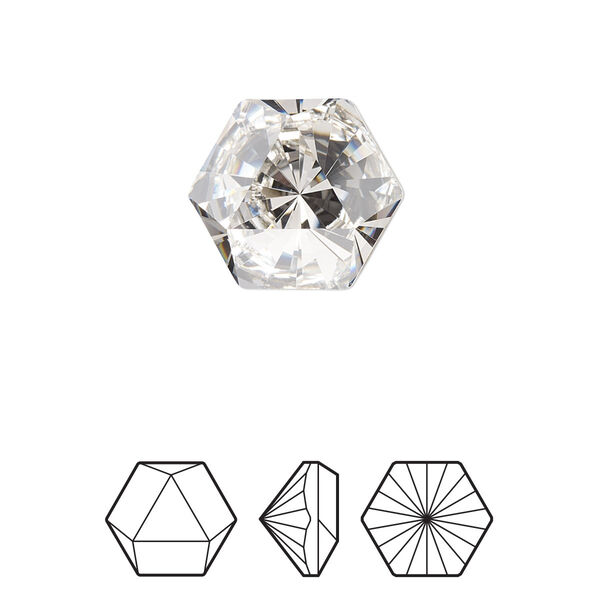 Fancy stone 1pk crystal foil back, Crystal Passions® 16x14mm prismatic hexagon 4699 image number 0