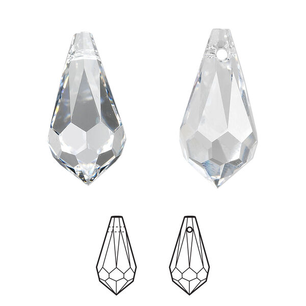 Drop 4pk crystal, Crystal Passions® 22x11mm pendant teardrop 6000 image number 0