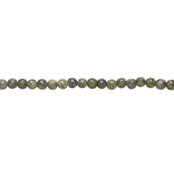 Russian serpentine 1pkg1, round bead natural, 15 inch 7-8mm image number 1