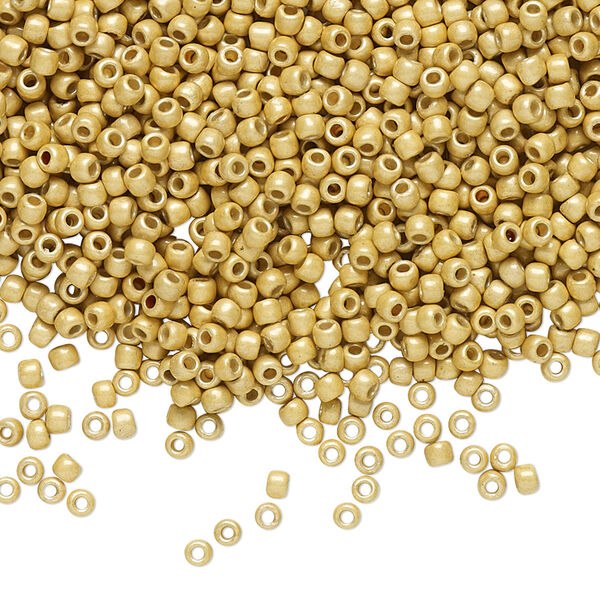 Seed bead, TOHO BEADS®, glass, pkg/250g, #11 round, opaque matte galvanized PermaFinish starlight (TR-11-PF557F). image number 0
