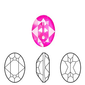 Fancy stone 6pk crystal ultra pink AB, Crystal Passions® 18x13mm oval 4120