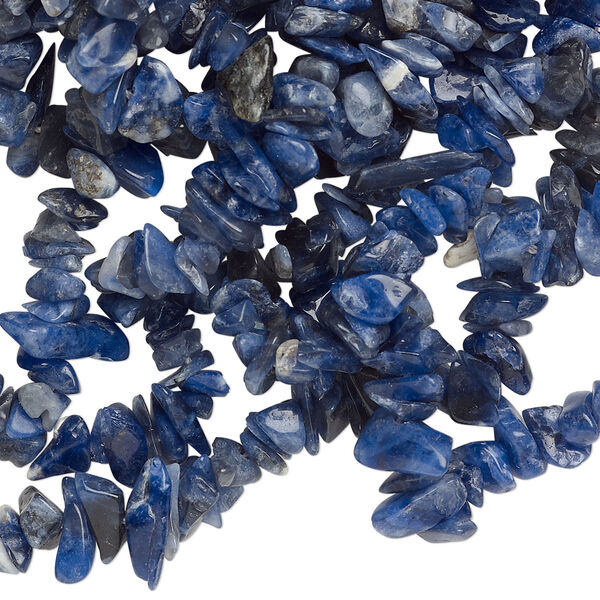 Bead, sodalite (natural), small chip, Mohs hardness 5 to 6. Sold per 36-inch strand. image number 0