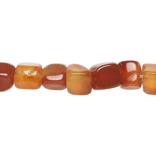 Red agate 1pkg1, nugget bead, 15 inch small to large image number 0