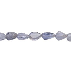 Iolite 1pkg1, hand-cut flat teardrop bead 13 inch 6x4mm-10x6mm