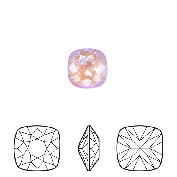 Fancy stone 6pk crystal lavender DeLite, Crystal Passions® 10mm cushion 4470 image number 0