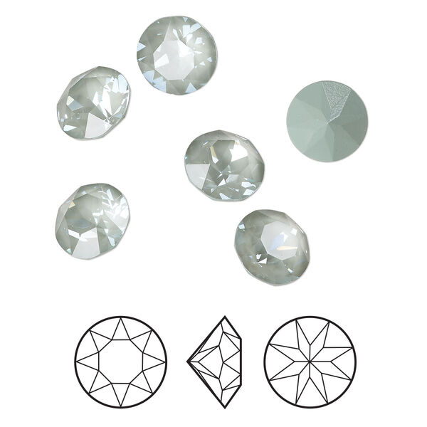 Chaton 6pk crystal agave ignite LacquerPRO, Crystal Passions® 8.16-8.41mm round SS39 1088 image number 0