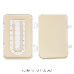 Organizer, The Bead Buddy® Save 'n Go! Mini®, plastic / paper / foam, white / black / tan, 9 x 6-1/2 x 3/4 inches. Sold individually.