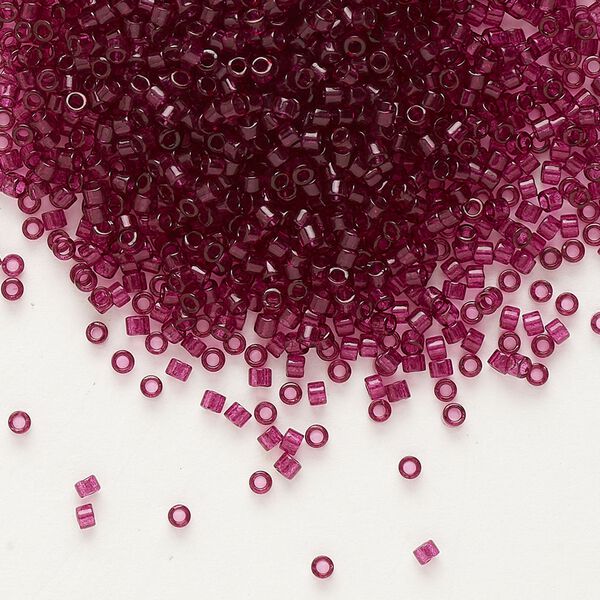 Seed bead, Delica®, glass, pkg/250g, #11 round, transparent outside dyed wine (DB-1312). image number 0