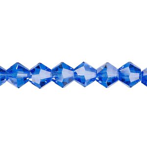 Bead 1pk transparent medium blue, Celestial Crystal® 8mm bicone 15.5-16 inch