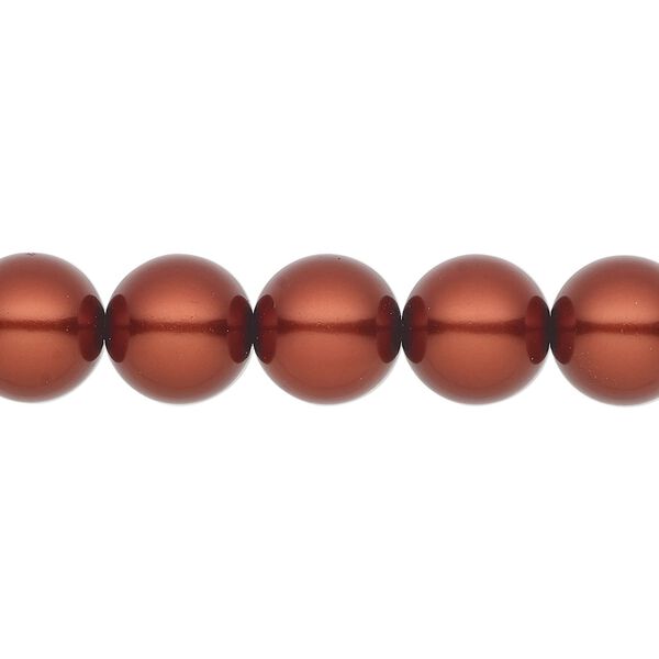 Pearl 10pk dark copper, Preciosa Czech crystal 10mm round image number 0