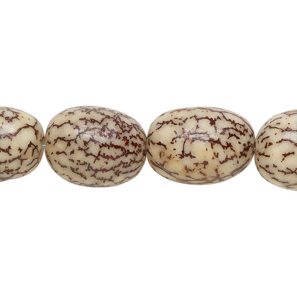 Bead, betel nut (waxed), 15x10mm-19x13mm oval. Sold per 15-1/2" to 16" strand. image number 0