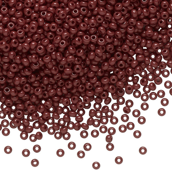 Seed bead, Preciosa Ornela Czech glass, pkg/50g, #11 rocaille, opaque red coral, (93310). image number 0