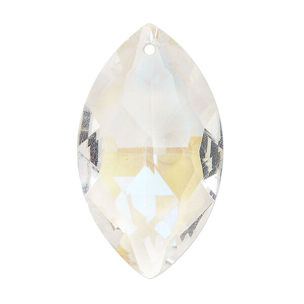 Focal cubic zirconia 1pk 37x21mm faceted marquise, transparent clear AB image number 0
