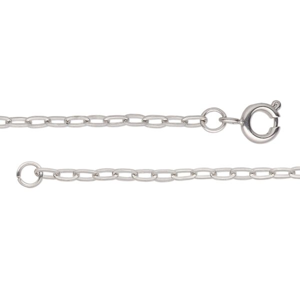 Chain, stainless steel, 2.2mm paperclip, 20 inches with springring clasp. Sold individually. image number 0