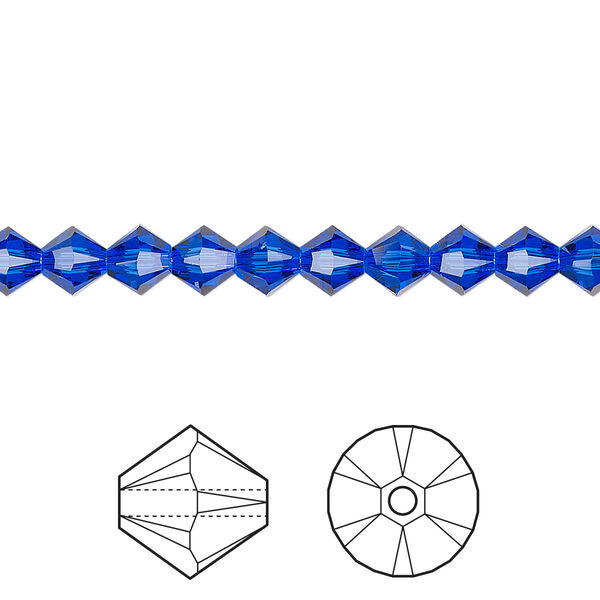 Bead 144pk majestic blue, Crystal Passions® 5mm bicone 5328 image number 0