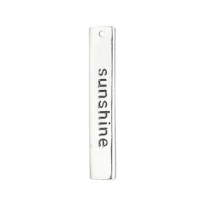 Focal, sterling silver and enamel, black, 32.5x5.5mm single-sided rectangle with "sunshine." Sold individually.