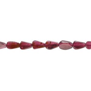 Garnet 1pkg1, hand-cut flat teardrop bead 14 inch 5x4mm-8x6mm