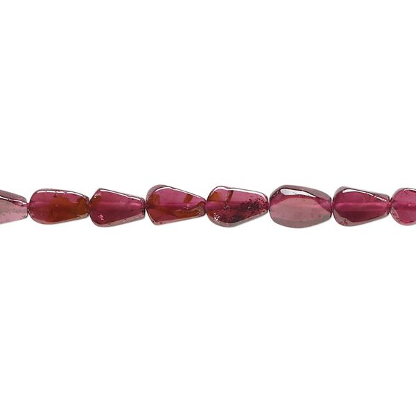 Garnet 1pkg1, hand-cut flat teardrop bead 14 inch 5x4mm-8x6mm image number 0