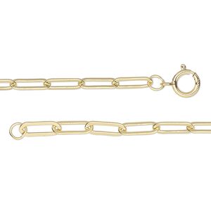 Chain 1pkg1 14Kt gold-filled paperclip, 3mm / springring clasp, 20 inch