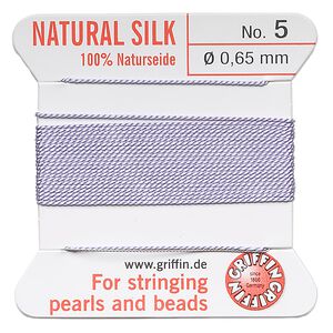 Thread, Griffin, silk, lilac, size #5. Sold per 2-meter card (approximately 78 inches).
