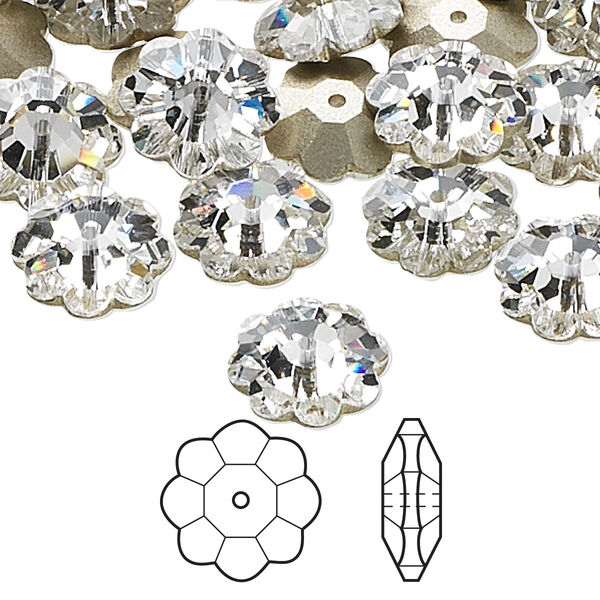 Margarita flower 144pk crystal foil back, Swarovski® 12x4mm 3700 image number 0