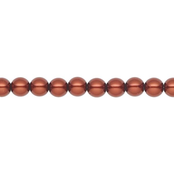 Pearl 50pk dark copper, Preciosa Czech crystal 5mm round image number 0