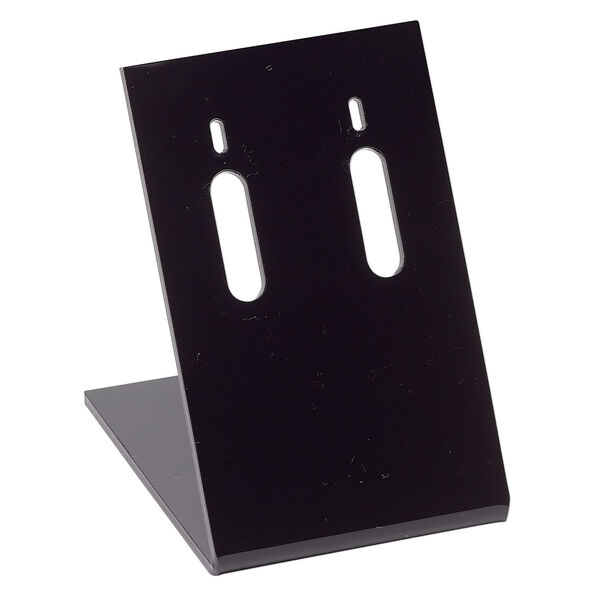 Display, earring, acrylic, black, 3 x 2 x 2-1/2 inches. Sold per pkg of 2. image number 0