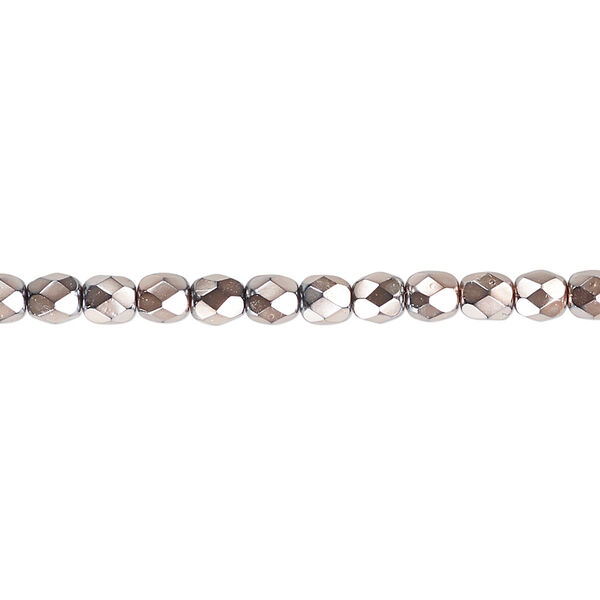 Bead, Czech fire-polished glass, copper carmen, 4mm faceted round. Sold per pkg of 1,200 (1 mass). image number 0
