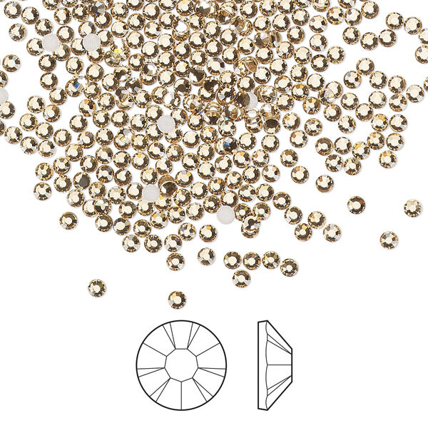 Flat back 1440pk light Colorado topaz foil back, Preciosa MAXIMA Czech crystal rhinestone 1.7-1.9mm chaton rose round SS5 image number 0