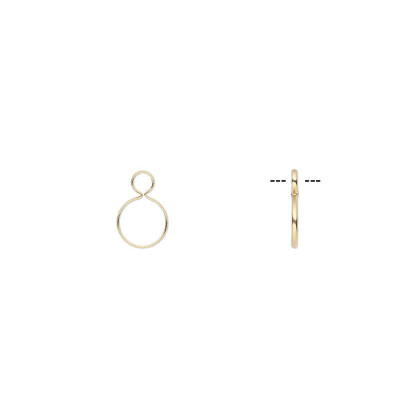 Drop, Wrap-Tite®, 14Kt gold-filled, 11mm round with 10mm round bezel setting. Sold individually. image number 0