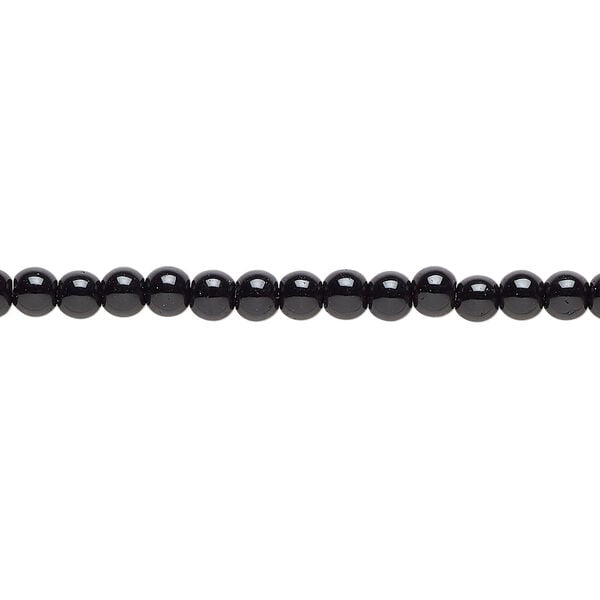 Black obsidian 1pkg1, round bead natural, 15.5-16 inch 3mm image number 0