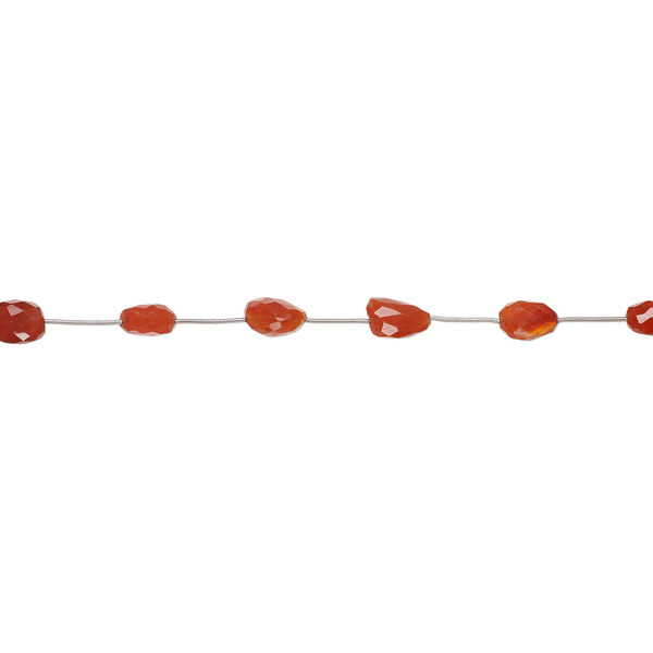 Carnelian 1pkg5, hand-cut faceted nugget bead, small to medium image number 1