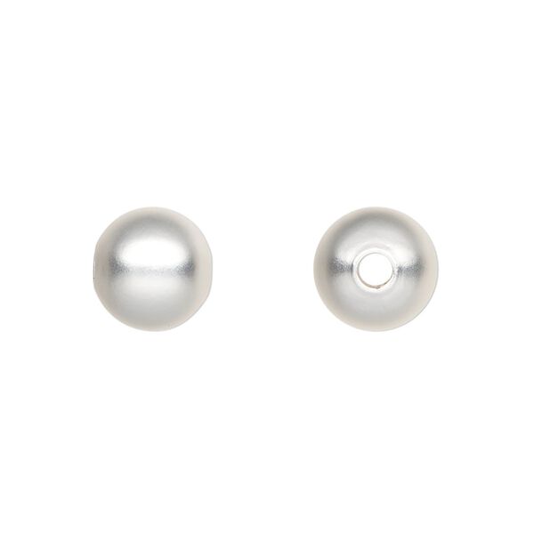 Bead, silver-plated brass with satin finish, 10mm round. Sold per pkg of 10. image number 0