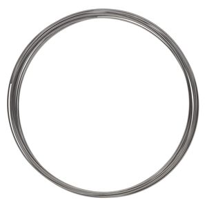Memory wire, gunmetal-plated high carbon steel, 3-5/8 inch necklace, 0.7mm thick. Sold per pkg of 12 loops.