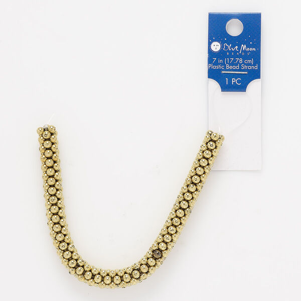 Bead, gold-finished plastic, 9x4mm triangle rondelle with 2mm hole. Sold per 7-inch strand. image number 0