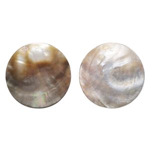 Focal, black lip shell (natural), 45mm round, Mohs hardness 3-1/2. Sold individually.