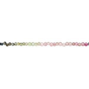 Multi-tourmaline 1pkg1, hand-cut round bead natural 12 inch 1-2mm