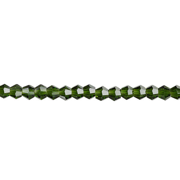 Bead 1pk transparent emerald green, Celestial Crystal® 4mm bicone 15.5-16 inch image number 0