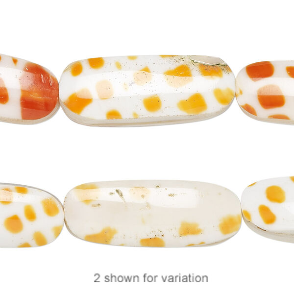 Bead, laminated episcopal mitre shell (assembled), 28x9mm-30x10mm double-sided capsule, Mohs hardness 3-1/2. Sold per pkg of 5. image number 0