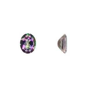 Luster topaz 1pkg1, hand-cut faceted oval gem 10x8mm