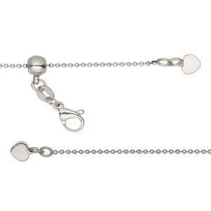 Chain 1pkg1 ball, 1.2mm / lobster claw clasp, stainless steel adjustable 16-24 inch
