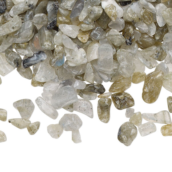 Inlay chip, labradorite (natural), mini undrilled chip, Mohs hardness 6 to 6-1/2. Sold per 2-ounce pkg. image number 0