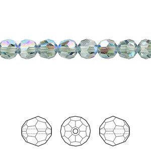 Bead 12pk erinite shimmer, Crystal Passions® 6mm round 5000
