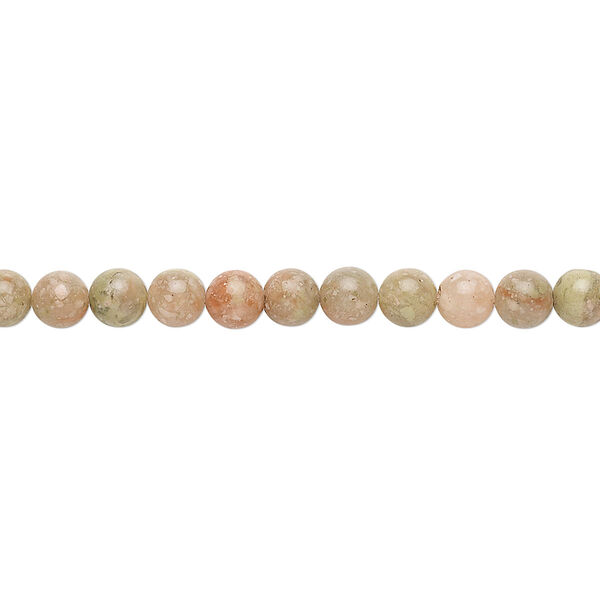Bead, autumn jasper (natural), 4mm round, B grade, Mohs hardness 6-1/2 to 7. Sold per 15-1/2" to 16" strand. image number 0