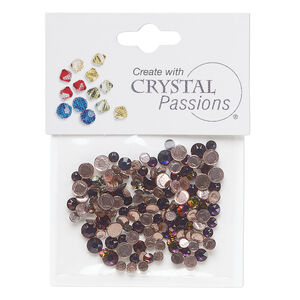 Flat back 1pkg144 crystal volcano, Crystal Passions&reg; rhinestone 3.0-4.8mm hotfix round SS12 / SS16 / SS20