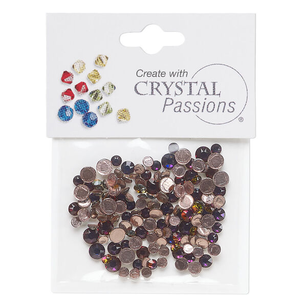 Flat back 1pkg144 crystal volcano, Crystal Passions&reg; rhinestone 3.0-4.8mm hotfix round SS12 / SS16 / SS20 image number 0