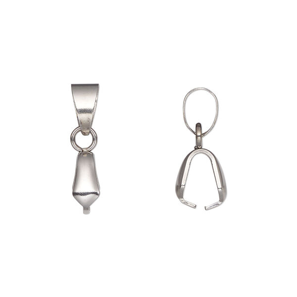Bail, ice pick, stainless steel, 18x4mm with 6mm grip length and soldered bail. Sold per pkg of 4. image number 0