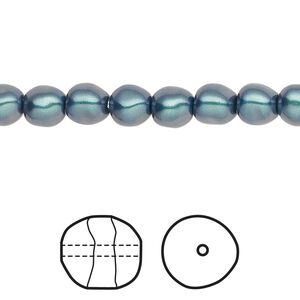 Pearl 10pk iridescent Tahitian look, Crystal Passions® 6mm baroque 5840