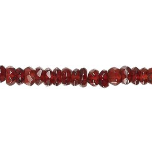 Garnet 1pkg1, hand-cut tumbled faceted rondelle bead natural 13 inch 4x2mm-6x3mm