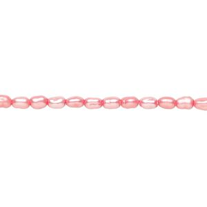 Freshwater pearl 1pkg1, rice C grade, 15 inch 3mm dark blush cultured